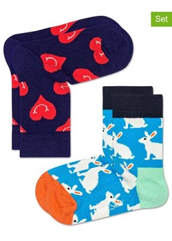 Happy Socks Skarpety (2 pary) w kolorze granatowym i błękitnym ze sklepu Limango Polska w kategorii Skarpetki dziecięce - zdjęcie 172171835