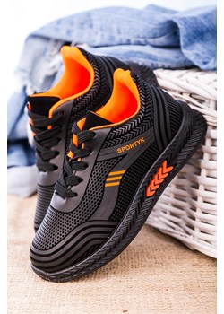 Czarne buty sportowe sznurowane Casu 20Y01/O ze sklepu Casu.pl w kategorii Buty sportowe damskie - zdjęcie 172175108