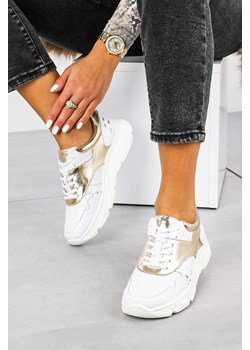 Białe sneakersy Kati buty sportowe sznurowane 7038 ze sklepu Casu w kategorii Buty sportowe damskie - zdjęcie 172175118