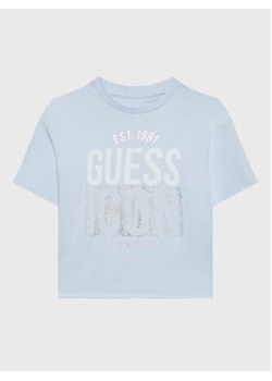 Guess T-Shirt J3RI13 K8HM3 Błękitny Regular Fit ze sklepu MODIVO w kategorii T-shirty chłopięce - zdjęcie 172179556