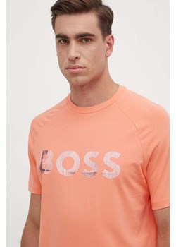 Boss Green t-shirt męski kolor pomarańczowy z nadrukiem 50512999 ze sklepu ANSWEAR.com w kategorii T-shirty męskie - zdjęcie 172181315