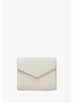 Estro: Mały mleczno-beżowy portfel damski z włoskiej skóry naturalnej ze sklepu Estro w kategorii Portfele damskie - zdjęcie 172181786