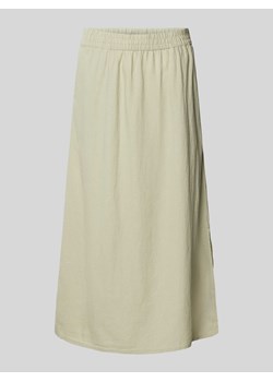 Spódnica midi z mieszanki lnu i wiskozy z elastycznym pasem ze sklepu Peek&Cloppenburg  w kategorii Spódnice - zdjęcie 172182648