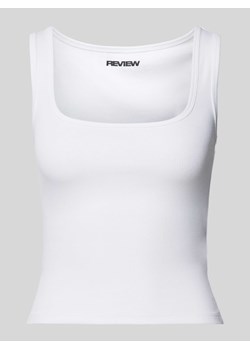 Top na ramiączkach w jednolitym kolorze z prostokątnym dekoltem ze sklepu Peek&Cloppenburg  w kategorii Bluzki damskie - zdjęcie 172182726