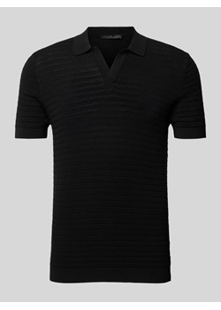Koszulka polo o kroju slim fit z fakturowanym wzorem model ‘Braian’ ze sklepu Peek&Cloppenburg  w kategorii T-shirty męskie - zdjęcie 172182769