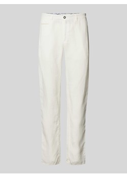 Spodnie lniane z kieszeniami z tyłu ze sklepu Peek&Cloppenburg  w kategorii Spodnie męskie - zdjęcie 172182985