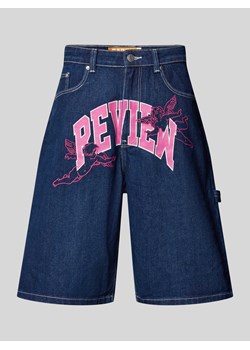 Szorty jeansowe z nadrukiem z logo ze sklepu Peek&Cloppenburg  w kategorii Spodenki męskie - zdjęcie 172183119