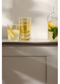 H & M - Szklanki z barwionego szkła 4-pak - Żółty ze sklepu H&M w kategorii Szklanki - zdjęcie 172183505