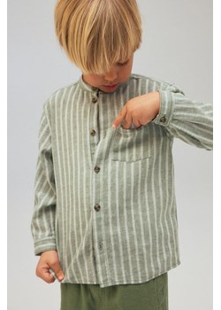 H & M - Koszula z domieszką lnu - Zielony ze sklepu H&M w kategorii Koszule chłopięce - zdjęcie 172183528