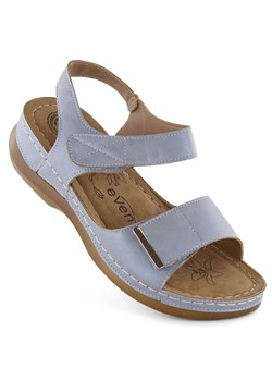Sandały damskie komfortowe na rzepy niebieskie eVento 0146 ze sklepu ButyModne.pl w kategorii Sandały damskie - zdjęcie 172183688
