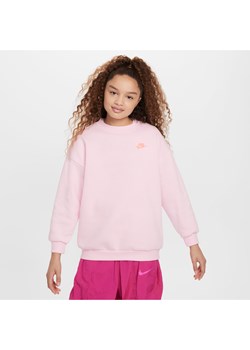 Bluza dresowa dla dużych dzieci (dziewcząt) o kroju oversize Nike Sportswear Club Fleece - Różowy ze sklepu Nike poland w kategorii Bluzy dziewczęce - zdjęcie 172184625