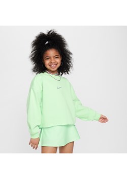 Bluza dresowa z półokrągłym dekoltem dla dużych dzieci (dziewcząt) Dri-FIT Nike Sportswear - Zieleń ze sklepu Nike poland w kategorii Bluzy dziewczęce - zdjęcie 172184676