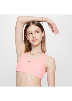 Stanik sportowy dla dużych dzieci (dziewcząt) Nike Swoosh - Różowy ze sklepu Nike poland w kategorii Staniki dla dziewczynki - zdjęcie 172184678