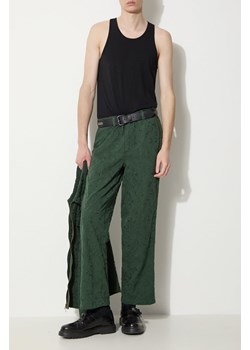Corridor spodnie bawełniane Floral Embroidered Trouser kolor zielony proste TR0076 ze sklepu PRM w kategorii Spodnie męskie - zdjęcie 172185397