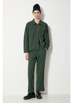 Corridor spodnie bawełniane Floral Embroidered Trouser kolor zielony proste TR0076 ze sklepu PRM w kategorii Spodnie męskie - zdjęcie 172185398