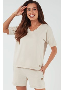 Bluzka damska z krótkim rękawem beżowa Madri, Kolor beżowy, Rozmiar XL, Italian Fashion ze sklepu Intymna w kategorii Bluzki damskie - zdjęcie 172185506