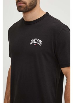 Tommy Jeans t-shirt bawełniany męski kolor czarny z aplikacją DM0DM18665 ze sklepu ANSWEAR.com w kategorii T-shirty męskie - zdjęcie 172188279