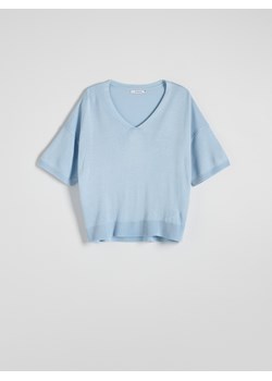 Reserved - Bluzka z wiskozą - jasnoniebieski ze sklepu Reserved w kategorii Bluzki damskie - zdjęcie 172189897