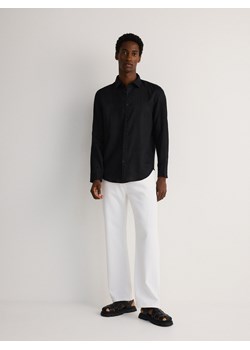 Reserved - Lniana koszula regular fit - czarny ze sklepu Reserved w kategorii Koszule męskie - zdjęcie 172189999