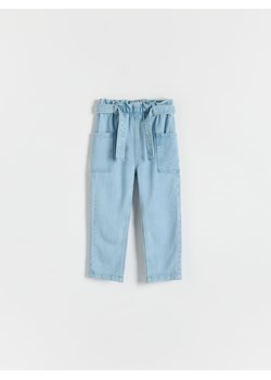 Reserved - Spodnie baggy z paskiem - niebieski ze sklepu Reserved w kategorii Spodnie i półśpiochy - zdjęcie 172190265