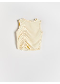 Reserved - Bluzka z marszczeniem - żółty ze sklepu Reserved w kategorii Bluzki dziewczęce - zdjęcie 172190309