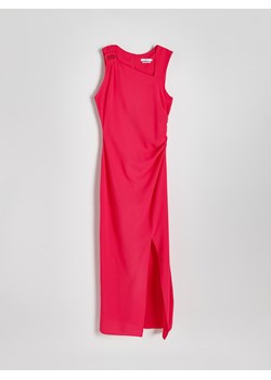 Reserved - Sukienka maxi z asymetrycznym dekoltem - fuksja ze sklepu Reserved w kategorii Sukienki - zdjęcie 172194459