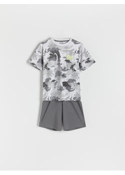 Reserved - Bawełniana piżama z nadrukiem - ciemnoszary ze sklepu Reserved w kategorii Piżamy dziecięce - zdjęcie 172194585