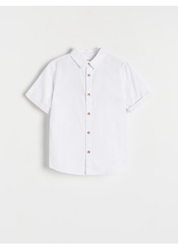 Reserved - Koszula z lnem - biały ze sklepu Reserved w kategorii Koszule chłopięce - zdjęcie 172194689