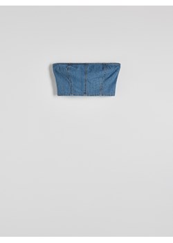 Reserved - Jeansowy top bandeau - granatowy ze sklepu Reserved w kategorii Bluzki damskie - zdjęcie 172194726