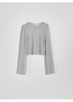 Reserved - Transparentna bluzka z wiskozą - srebrny ze sklepu Reserved w kategorii Bluzki damskie - zdjęcie 172194758