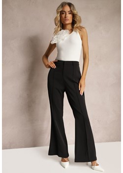 Czarne Casualowe Spodnie w Stylu Dzwonów High Waist Uinna ze sklepu Renee odzież w kategorii Spodnie damskie - zdjęcie 172195139