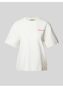 T-shirt z nadrukiem z logo model ‘SABINA’ ze sklepu Peek&Cloppenburg  w kategorii Bluzki damskie - zdjęcie 172195399