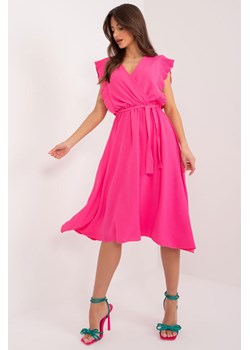 Casualowa Sukienka Z Falbankami ciemno różowa ze sklepu 5.10.15 w kategorii Sukienki - zdjęcie 172195578
