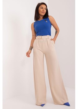 Spodnie Materiałowe Z Szeroką Nogawką jasno beżowe ze sklepu 5.10.15 w kategorii Spodnie damskie - zdjęcie 172195596