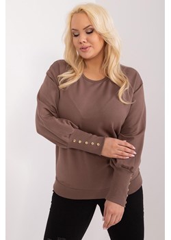 Bluza Plus Size Z Bufiastym Rękawem brązowa ze sklepu 5.10.15 w kategorii Bluzki damskie - zdjęcie 172195609