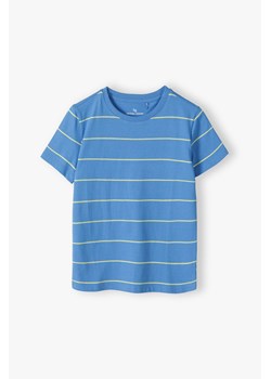 Niebieski t-shirt chłopięcy w paski - Lincoln&Sharks ze sklepu 5.10.15 w kategorii T-shirty chłopięce - zdjęcie 172195676