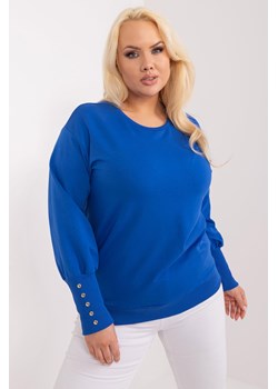 Bluza Plus Size Z Bufiastym Rękawem kobaltowa ze sklepu 5.10.15 w kategorii Bluzy damskie - zdjęcie 172195677