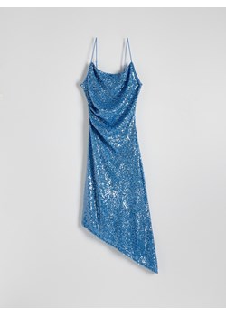 Reserved - Asymetryczna sukienka maxi z cekinami - jasnoniebieski ze sklepu Reserved w kategorii Sukienki - zdjęcie 172197347