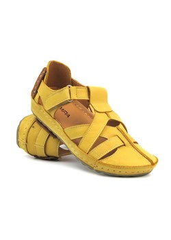 Wygodne półbuty, sandały damskie - Kampa 74, żółte ze sklepu ulubioneobuwie w kategorii Półbuty damskie - zdjęcie 172197429