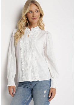 Biała Koszula z Koronką Laurenetta ze sklepu Born2be Odzież w kategorii Koszule damskie - zdjęcie 172198168