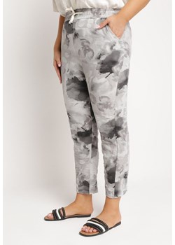 Szare Spodnie z Gumką w Pasie i Wsuwanymi Kieszonkami Civira ze sklepu Born2be Odzież w kategorii Spodnie damskie - zdjęcie 172199159