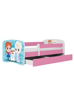 Łóżko dziewczęce z barierką Happy 2X mix 80x180 - różowe ze sklepu Edinos.pl w kategorii Łóżka dziecięce - zdjęcie 172200246