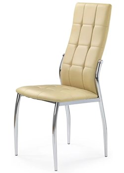 Krzesło pikowane nowoczesne Azrel - beżowe ze sklepu Edinos.pl w kategorii Krzesła - zdjęcie 172201229