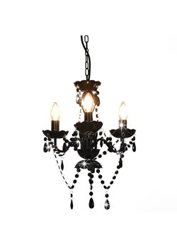 Czarny żyrandol kryształowy świecznik - EX95-Zeus ze sklepu Edinos.pl w kategorii Lampy wiszące - zdjęcie 172201626