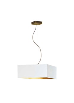 Kwadratowa lampa wisząca ze złotym stelażem - C6-P34 ze sklepu Edinos.pl w kategorii Lampy wiszące - zdjęcie 172202877
