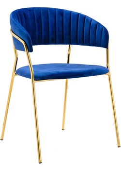Krzesło ciemnoniebieskie w stylu glamour- Piano 2X ze sklepu Edinos.pl w kategorii Krzesła - zdjęcie 172202989