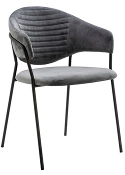 Szare krzesło tapicerowane z metalową podstawą - Nemo 2X ze sklepu Edinos.pl w kategorii Krzesła - zdjęcie 172203298