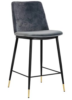 Szare krzesło barowe w stylu glamour do wyspy - Gambo 2X ze sklepu Edinos.pl w kategorii Hokery - zdjęcie 172203479