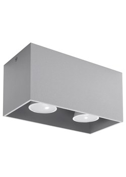 Szary geometryczny plafon LED - EX509-Quas ze sklepu Edinos.pl w kategorii Lampy sufitowe - zdjęcie 172203495
