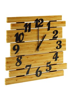 Drewniany zegar ścienny w kolorze dębu - Samar ze sklepu Edinos.pl w kategorii Zegary - zdjęcie 172204908